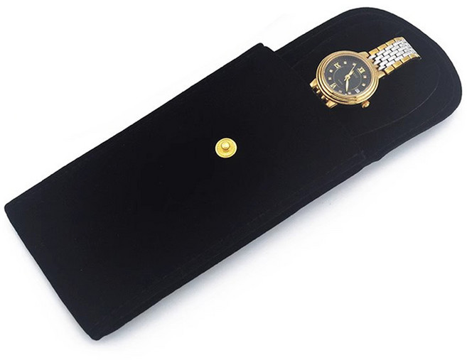 골드팡 휴대용 시계 보관 파우치 1구, 블랙, 1개