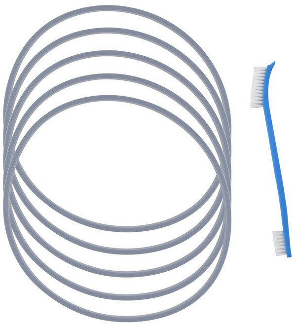 키친유 실리콘 식판뚜껑 고무패킹 5p + 세척솔 세트, 그레이(고무패킹), 1세트