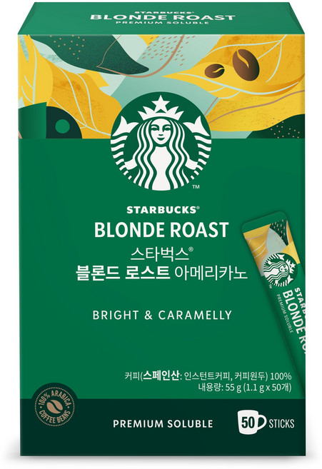 스타벅스 블론드 로스트 아메리카노 원두커피스틱, 1.1g, 50개입, 1개