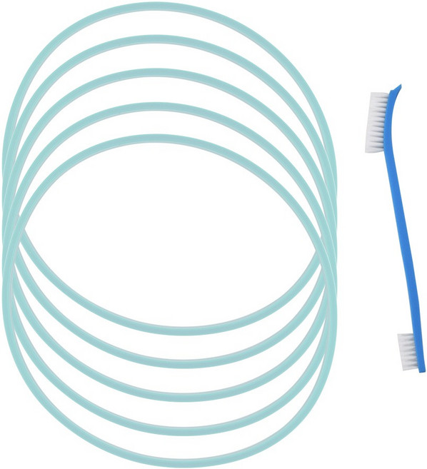 키친유 실리콘 식판뚜껑 고무패킹 5p + 세척솔 세트, 민트(고무패킹), 1세트