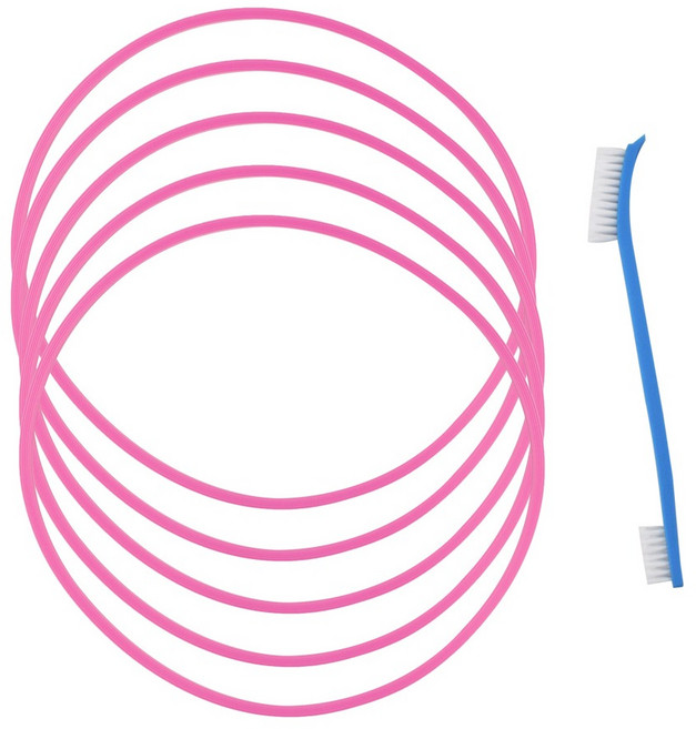 키친유 실리콘 식판뚜껑 고무패킹 5p + 세척솔 세트, 핑크(고무패킹), 1세트