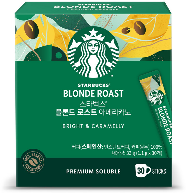 스타벅스 블론드 로스트 아메리카노 원두커피스틱, 1.1g, 30개입, 1개