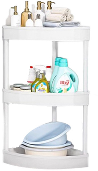 몬드스팟 욕실 세탁실 코너 3단 수납 선반 YY57630, 화이트, 1개
