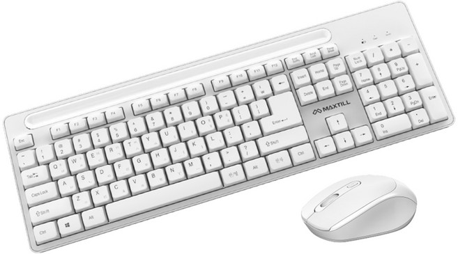 맥스틸 저소음 무선 키보드 마우스 세트, GM-MK900, 화이트, 일반형