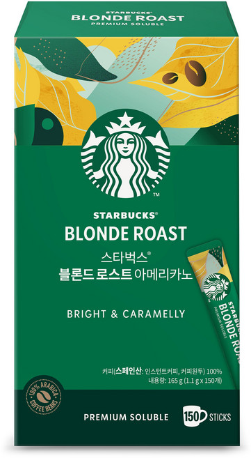 스타벅스 블론드 로스트 아메리카노 원두커피스틱, 1.1g, 150개입, 1개