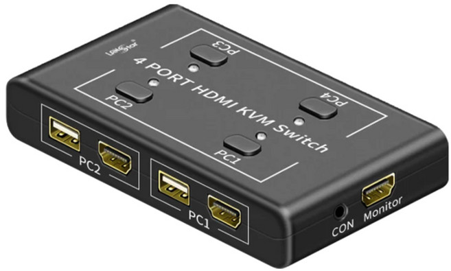 랜스타 USB HDMI 4포트 KVM 스위치, LS-HD4KVM-N, 1개