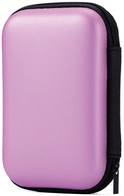 와이에스컴퍼니 휴대폰 충전 케이블 보조배터리 보관 파우치, 라이트퍼플, 1개