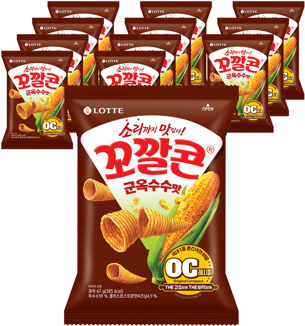 꼬깔콘 군옥수수맛, 67g, 12개