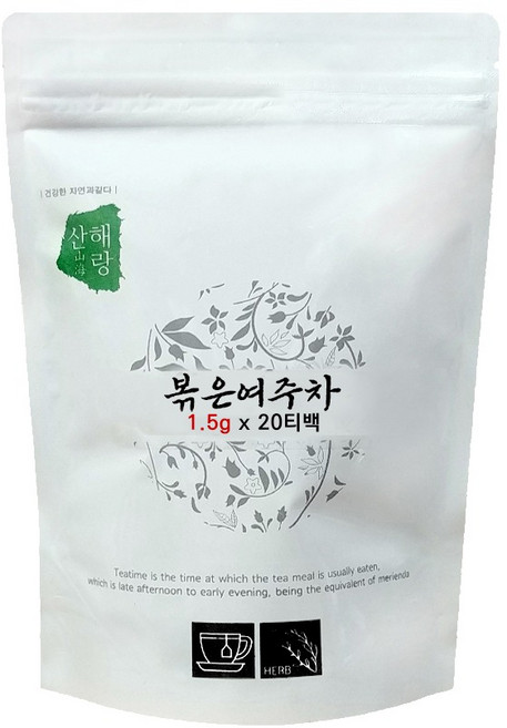 산해랑 국내산 수제 볶은 여주차 티백, 1.5g, 1개, 20개입
