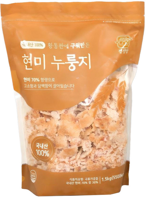 경성당 황동판 현미 누룽지, 1.5kg, 1개