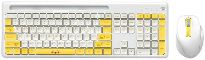 퓨전에프엔씨 포켓몬스터 장패드 + 무선 키보드 + 마우스 세트, 일반형, 피카츄, PK740R