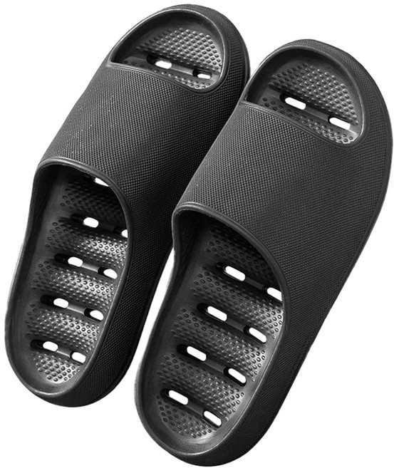 도림 논슬립 미끄럼방지 물빠짐 다용도 욕실화, 블랙, 1개