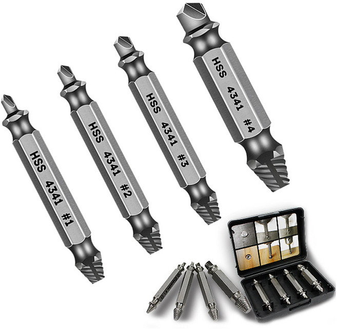 스매쉬 퀵아웃 볼트 리무버 반대탭 마모 나사제거 히다리탭 야마 수공구 4종 세트, 1세트