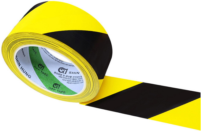 신흥 안전 라인 테이프 검정 노랑, 1개