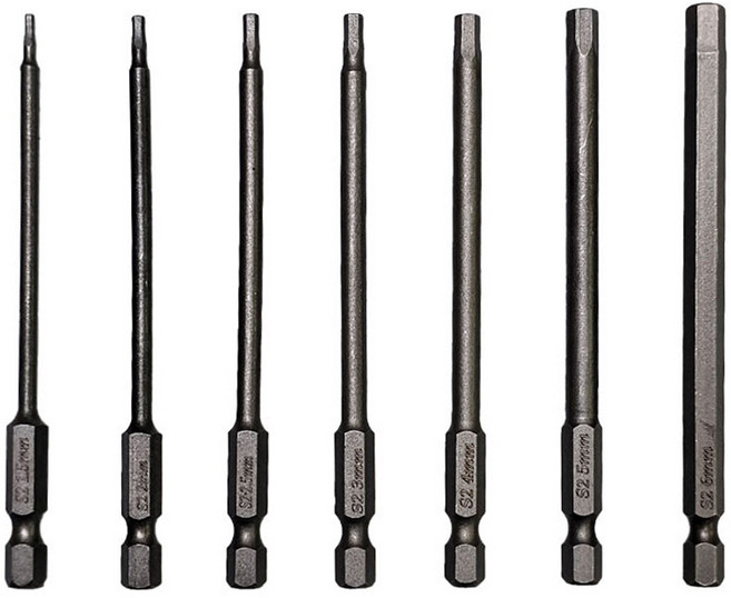 스탠맨 6각생크 자석 육각드라이버 비트 100mm x 7종 세트, 1세트
