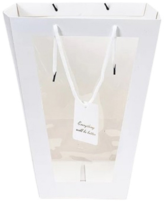 마켓피오 심플 투명창 선물 포장 종이 쇼핑백, 타입6, 5개