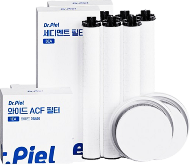 닥터피엘 와이드 샤워기 리필 1차 필터 6p + 2차 필터 2p 세트, 1세트
