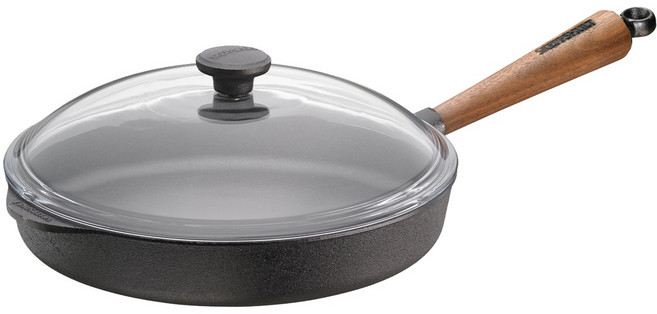 스켑슐트 월넛 모던 깊은 프라이팬 + 유리뚜껑, 28cm, 1세트