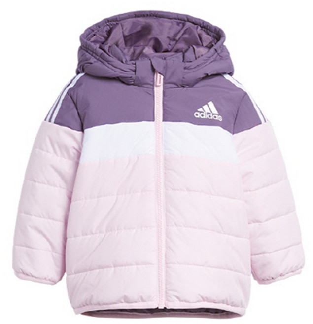 adidas 愛迪達 童款撞色連帽鋪棉外套 IL6100