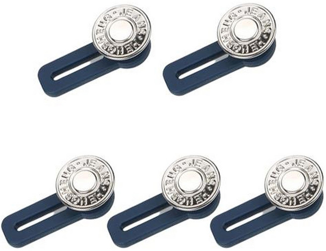 셀리빙 청바지 허리늘리기 요술단추, 페이스실버, 5개