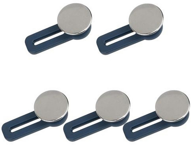 셀리빙 청바지 허리늘리기 요술단추, 실버, 5개