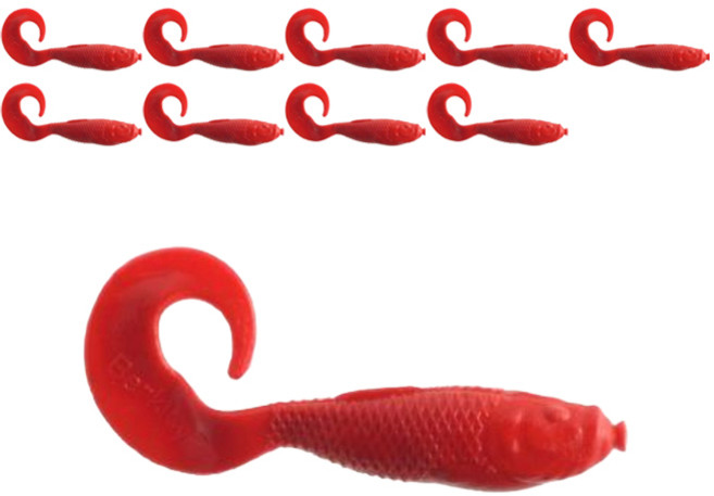 버클리 걸프 스위밍 뮬렛 10cm 10p, 레드, 10개