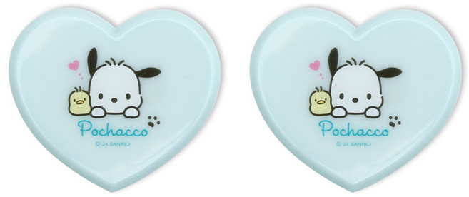 케이제이잡화점 하트 빗 + 거울 세트, 포차코 민트, 2개