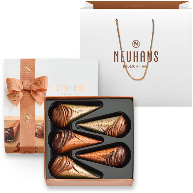 노이하우스 코넷 초콜릿 5p 세트 + 쇼핑백, 87g, 1세트