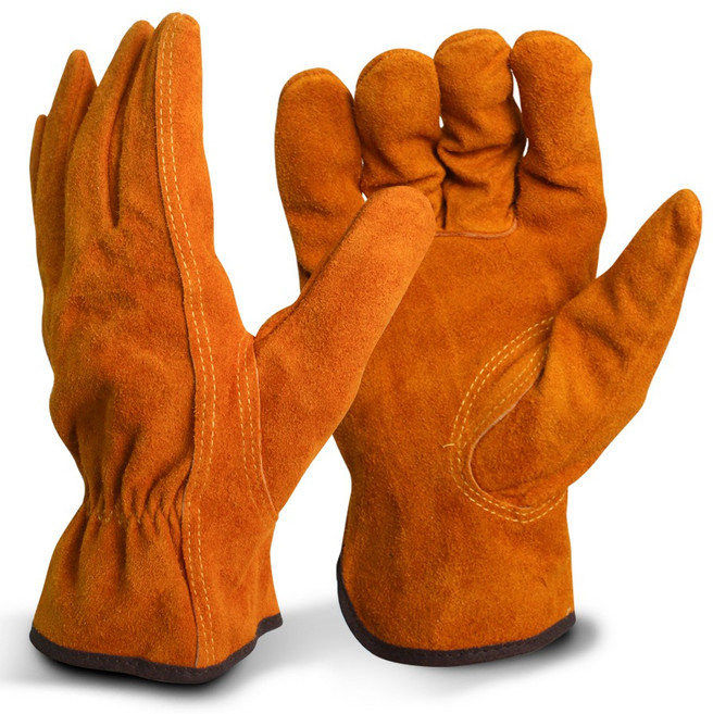 루아즈 캠핑 BBQ 방염 가죽 장갑 브라운, 1세트