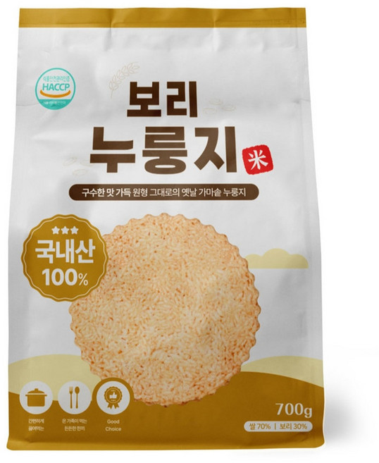 매홍 국내산 보리 누룽지, 1개, 700g