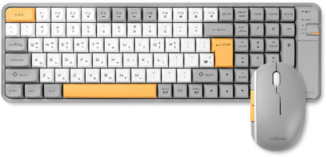 유니콘 듀얼 무선 블루투스 충전식 2.4G BT겸용 키보드 + 마우스 세트, 혼합색상, BK-1000SB, 일반형