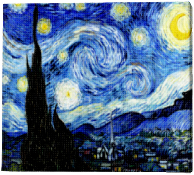 루아즈 보석십자수 DIY 키트 세트 패브릭형, 23 별이 빛나는 밤, 1세트