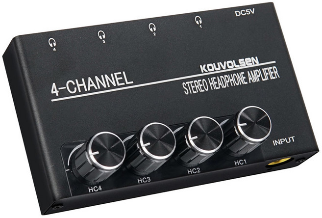 컴스 4채널 스테레오 오디오 분배 헤드폰 앰프, BF255, 혼합색상