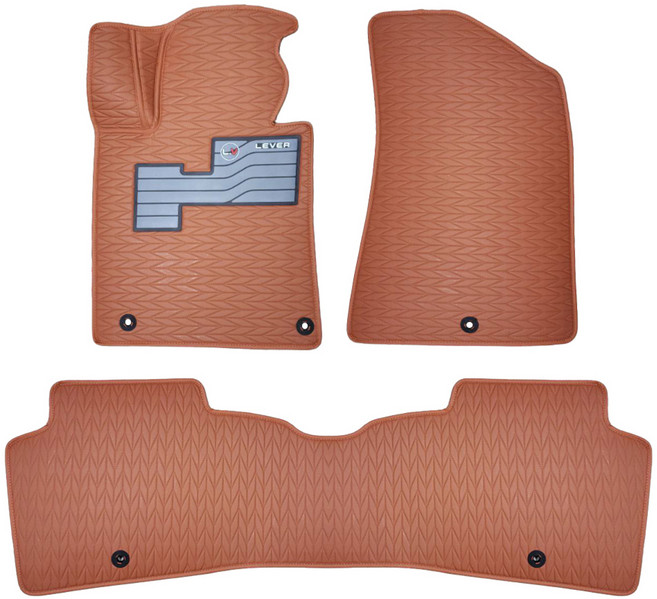 오토가드 와이드 실리콘 발판 1+2열 확장형 풋레스트 자동차 퀼팅 가죽 플로어 매트 세트, 오렌지브라운, 기아 K8 4륜 가솔린 / 디젤 2021월 4월