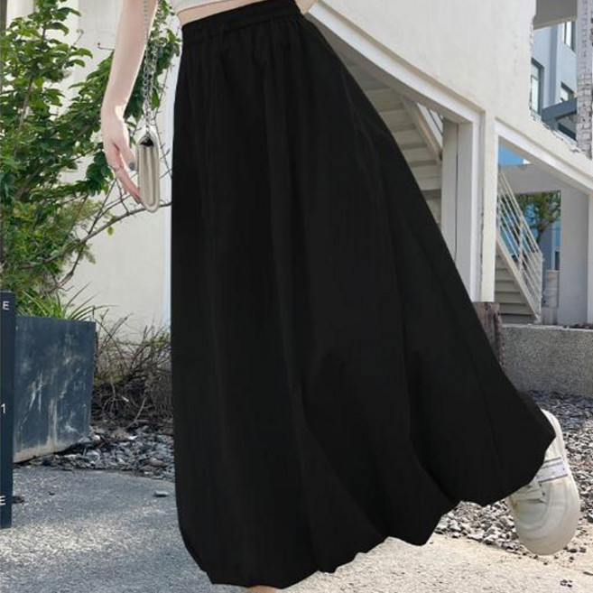 아이엠몽 여성용 라코루 벌룬핏 밴딩 롱 스커트