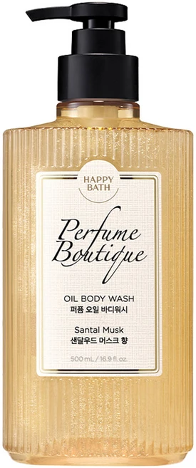 해피바스 퍼퓸부티크 오일 바디워시 샌달우드 머스크향, 500ml, 1개 - 쿠팡
