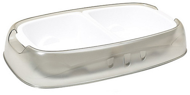 랜보어 반려동물 반투명 식기, 그레이, 1개