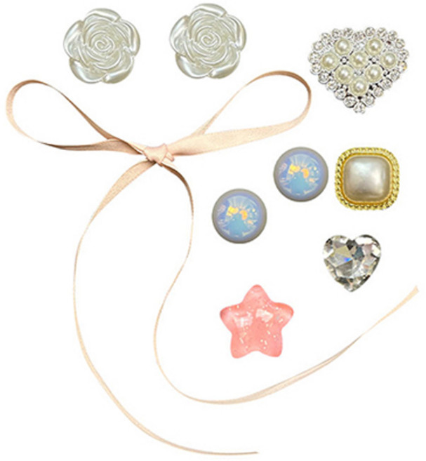 딥톡 악동 파츠 신발 꾸미기 시리즈 리본 보석 10종 1세트 DT0620