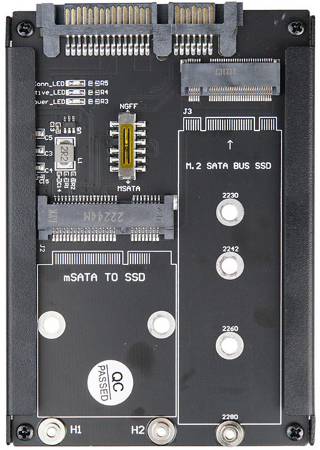 컴스 mSATA / M.2 B + M Key SSD SATA3 변환 어댑터, IH732