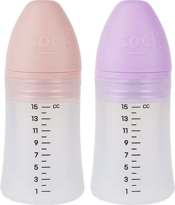 지엠팜 쏘옥 실리콘 투약병 핑크 15ml + 퍼플 15ml 세트, 1세트