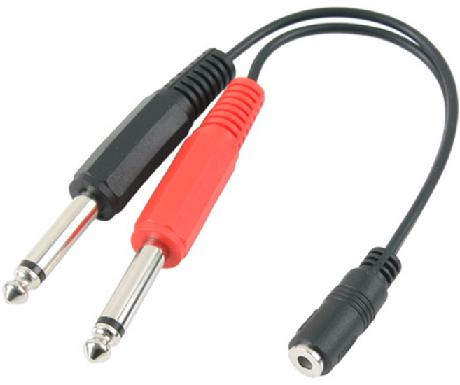 컴스 스테레오 젠더 Y형 3.5F Mono 6.5Mx2 20cm, NT326