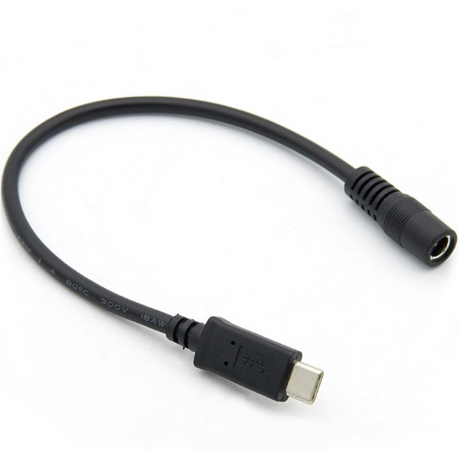 컴스 Type C 변환 DC 5.5 케이블 USB 3.1 Type C Male DC Female BT641, 1개, 25cm