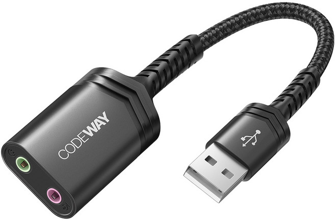 CODEWAY 麥克風耳機分配器 USB類型外接式音效卡, 單一商品