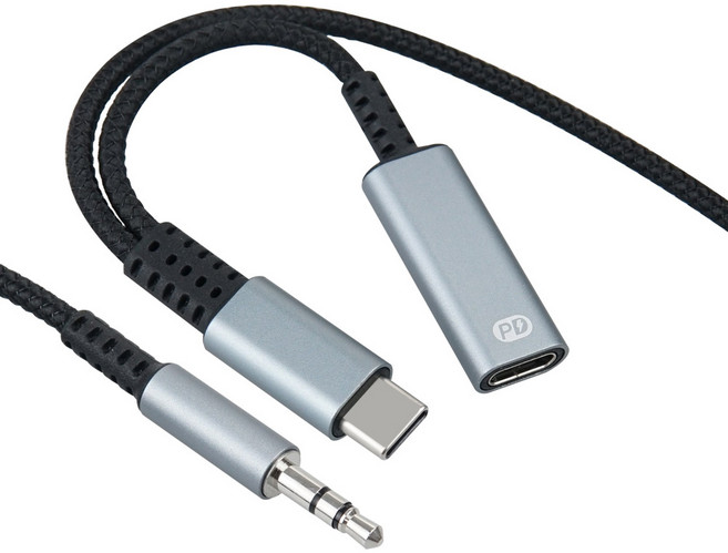 컴스 Type C 오디오 젠더 C타입 to 3.5mm 고속충전 1m, 1개