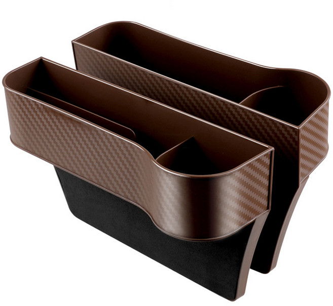 코히모 차량용 틈새 사이드 포켓 운전석 + 조수석 수납함 4W436, 1세트, 브라운