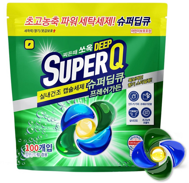 갓성비 캡슐세제 슈퍼딥큐 프레쉬가든향, 100개입, 1개
