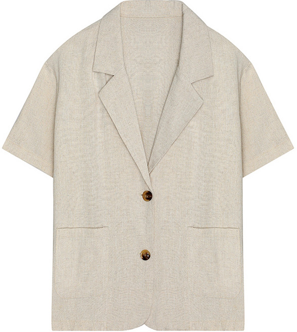 이사베이 여성용 린넨 블렌디드 투 버튼 반팔 자켓 VIJAF2147