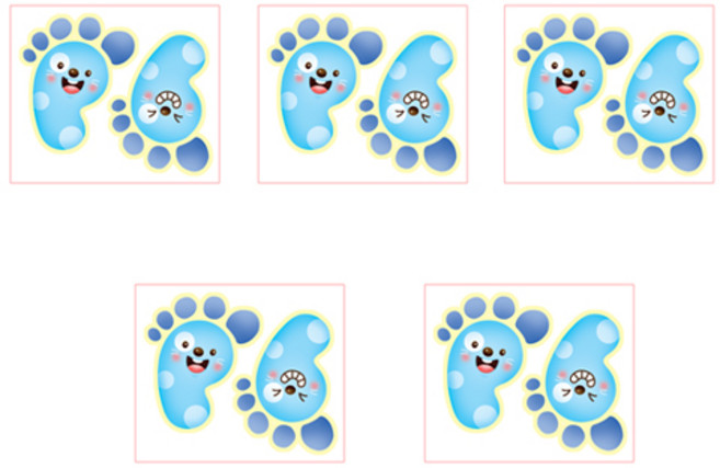 바닥꾸미기 야광 미끄럼방지 발바닥 스티커 2종 x 5p 세트, 6 통통동물파랑(F-164)