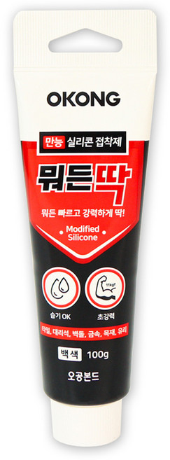 오공 만능 실리콘 접착제 뭐든딱 100g 백색, 1개