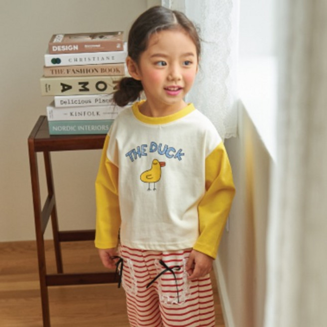 키키모라 여아용 오리지널 티셔츠